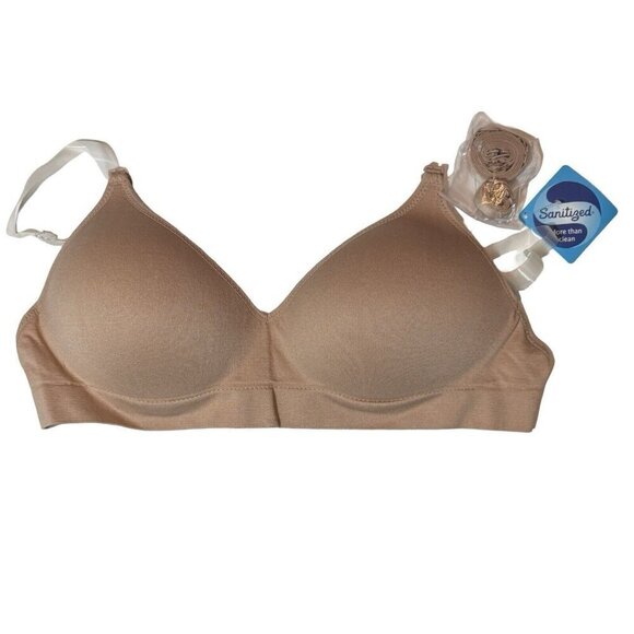BALERA Seamless Dance Bra Medium Nude Soft Cups Invisible/Nude Straps Ballet NEW - Picture 2 of 15
